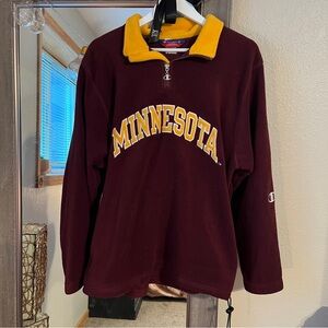 Champion University of Minnesota Gophers Vintage Quarter Zip Sweatshirt Pullover
